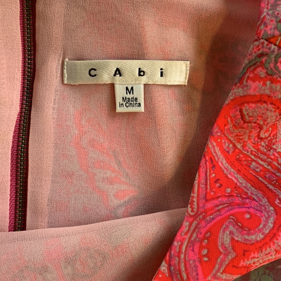 Beautiful CABI Tunic Pink Orange Mint Green Batik Print Sleeveless Top Like New! - Picture 5 of 10